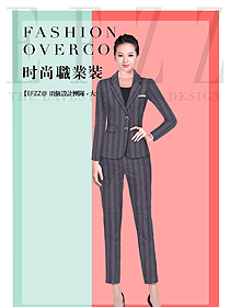 原創(chuàng)制服設(shè)計女秋冬職業(yè)裝設(shè)計圖1743