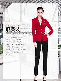 原創(chuàng)制服設(shè)計紅色女秋冬職業(yè)裝設(shè)計圖1746