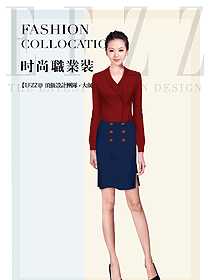 紅色女秋冬職業(yè)裝制服設(shè)計(jì)圖1761