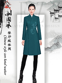 新款女款中餐服務(wù)員制服款式設(shè)計(jì)圖2053