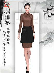 原創(chuàng)制服設(shè)計(jì)中餐服務(wù)員服裝款式圖2064