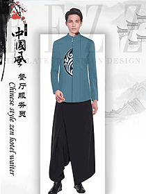 男款中餐服務(wù)員制服款式設(shè)計圖2083