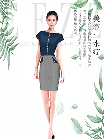 原創(chuàng)制服設(shè)計(jì)女款水療會(huì)所咨客服裝款式圖455