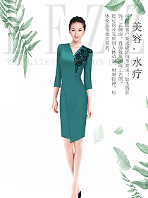 女款SPA水療會(huì)所咨客制服設(shè)計(jì)圖447