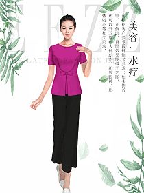 時(shí)尚短袖女款按摩技師服款式設(shè)計(jì)圖1495