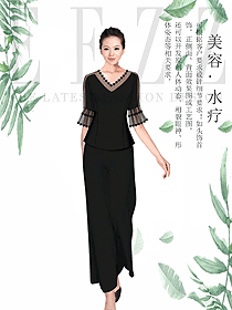 原創(chuàng)設(shè)計(jì)女款美容會(huì)所服裝款式圖764