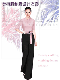 時尚淺粉色女款美容技師制服設(shè)計圖762