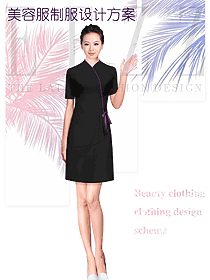 黑色女款美容會所服裝款式圖751