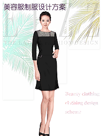 黑色女款美容技師制服設(shè)計(jì)圖726
