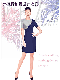 原創(chuàng)制服設(shè)計(jì)短袖女款美容會(huì)所服裝款式圖700
