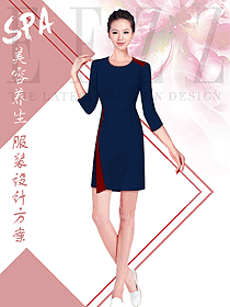 原創(chuàng)制服設(shè)計女款美容會所服裝款式圖656