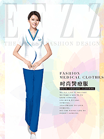 時尚白色短袖女款會所服務(wù)生制服設(shè)計圖780