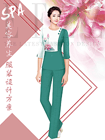 原創(chuàng)設(shè)計(jì)美容技師服裝款式圖786