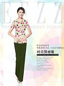 新款短袖美容技師醫(yī)療工作服裝款式設(shè)計(jì)圖801