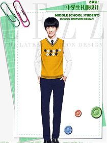新款淺黃色男款學(xué)生服校服款式設(shè)計(jì)圖115