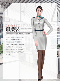 新款淺灰色女職業(yè)裝夏裝制服設(shè)計圖994