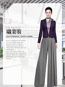 時(shí)尚深紫色女秋冬職業(yè)裝制服設(shè)計(jì)圖1827