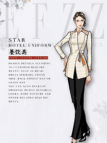 女款中餐服務(wù)員制服款式圖2162