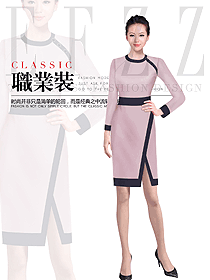 原創(chuàng)制服設計淺粉色女職業(yè)裝夏裝款式圖1021