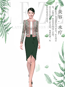 夏裝女款總臺收銀接待制服設(shè)計圖488
