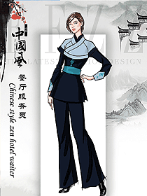 中式俠客風(fēng)餐飲服務(wù)人員制服設(shè)計圖2190