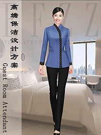 深藍(lán)色女款辦公樓保潔制服圖片276