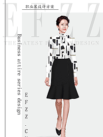 時尚女職業(yè)裝長袖襯衫設(shè)計圖446