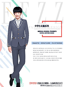 灰色學(xué)生服禮服校服設(shè)計圖180