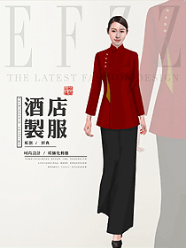 長(zhǎng)袖女款中餐廳服務(wù)員制服設(shè)計(jì)圖2226