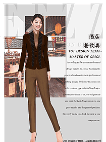 新款西餐服務(wù)員服裝款式圖1377