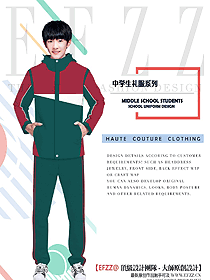 時尚沖鋒衣款學生服校服設計圖201