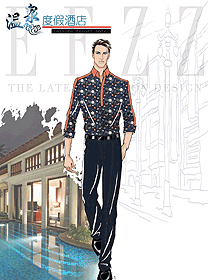 原創(chuàng)設計西餐服務員服裝款式圖1390