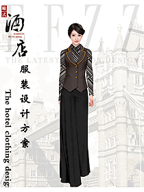 時尚西餐服務(wù)員制服設(shè)計圖1399