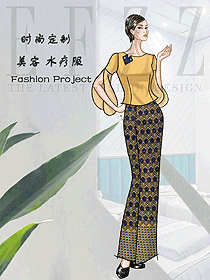 時(shí)尚美容水療會(huì)所咨客制服設(shè)計(jì)圖596