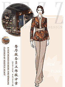 新款中餐服務(wù)員制服設(shè)計圖2341