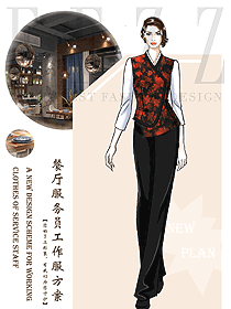 原創(chuàng)設(shè)計西餐服務(wù)員服裝款式圖1422