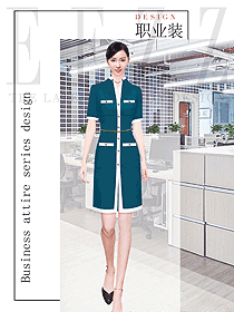 時尚街頭,藍綠色連衣裙1274