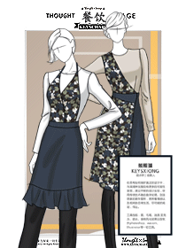 大師手繪版餐廳服務(wù)員服裝設(shè)計(jì)案例