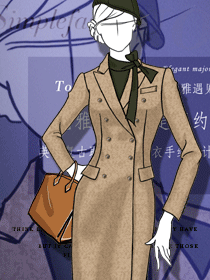 英倫復(fù)古職業(yè)裝男女大衣手繪設(shè)計(jì)稿