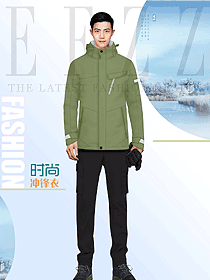 防水金點熱能可拆卸700蓬羽絨內(nèi)膽三合一沖鋒衣工程服裝