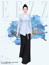 中國傳統(tǒng)文化酒店餐飲員工長裙制服設(shè)計方案原創(chuàng)作品