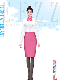 空姐制服立領(lǐng)長袖襯衫服裝設(shè)計原創(chuàng)作品圖