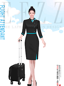 機(jī)乘地面工作人員乘務(wù)組美女連衣裙職業(yè)裝設(shè)計(jì)圖