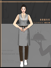 花藝餐飲奶茶純色圍裙工作服服務(wù)生全棉職業(yè)裝