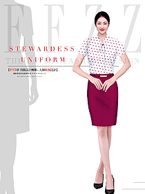 空乘面試職業(yè)裝女花紋襯衫工作服制服套裝