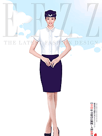 空乘藝考面試正裝空姐制服短袖白色襯衫款職業(yè)裝設(shè)計