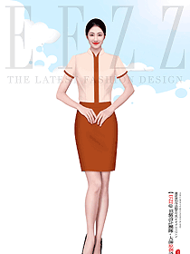 短袖襯衫款空姐OL職業(yè)裝設(shè)計(jì)圖