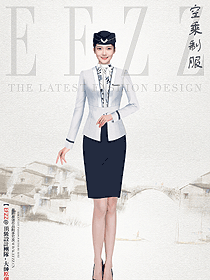 山水水墨畫中國風(fēng)空姐服裝設(shè)計視覺解決方案