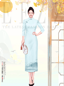 長(zhǎng)款年輕款春夏中國(guó)風(fēng)氣質(zhì)旗袍女裝