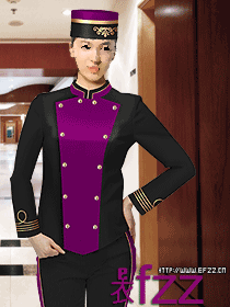 星級酒店制服圖片紫色系列